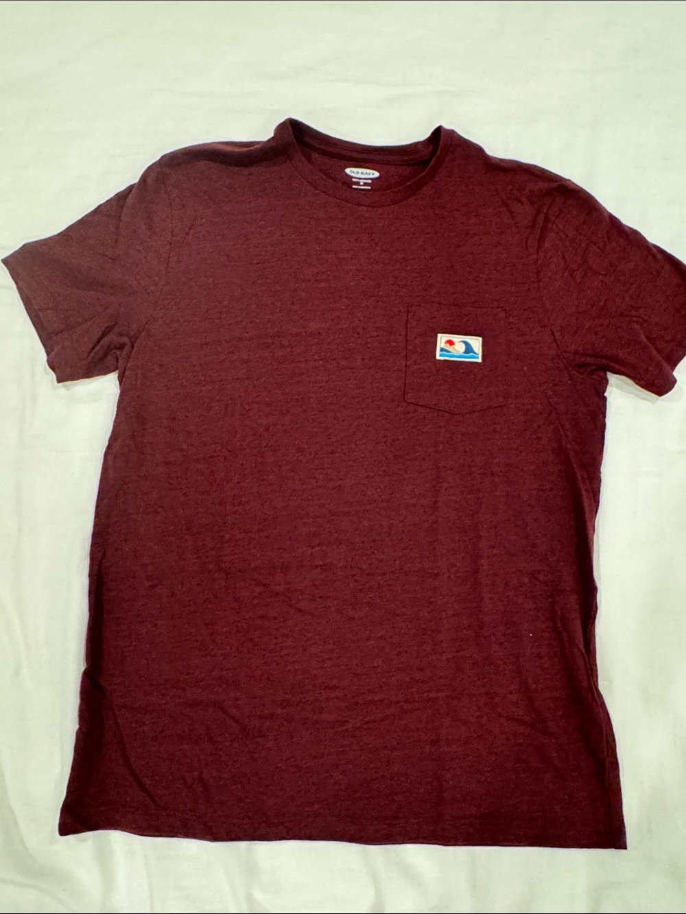 Old Navy Men's Short Sleeve Pocket Tee in Burgundy